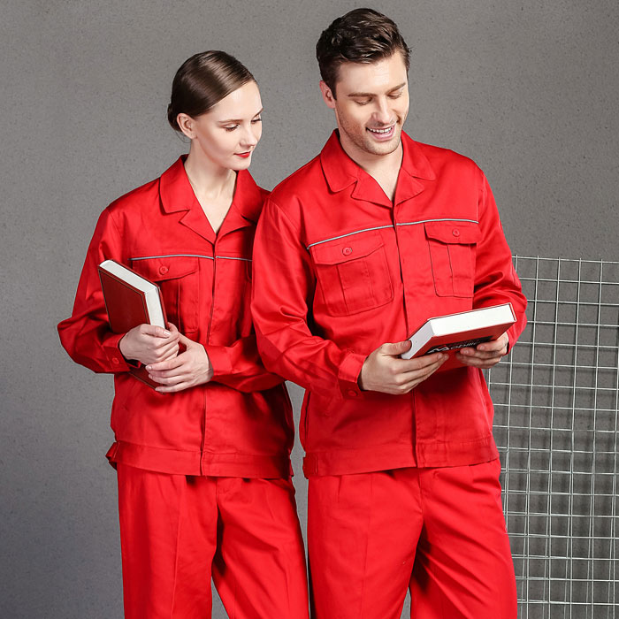 紅色電力工作服套裝 純棉工作服防靜電 JL-QD370